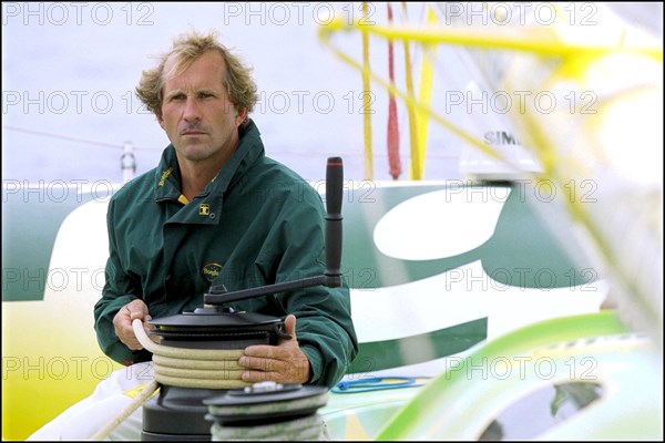 07/00/2001. Jean Le Cam and Jacques Caraes skippers of "Bonduelle" trimaran.