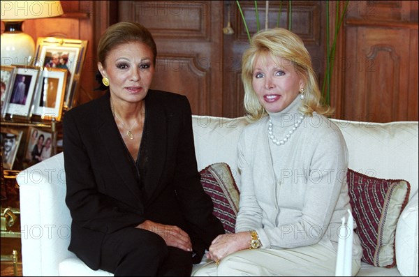 09/00/2001.  Close-up Farah Pahlavi empress of Iran at home.