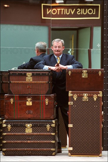 10/00/2001.  Close-up on luxury luggage Patrick Louis Vuitton in his workshop.