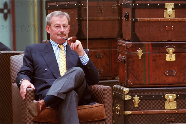 10/00/2001.  Close-up on luxury luggage Patrick Louis Vuitton in his workshop.