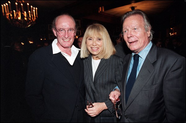 Mireille Darc and her husband, Pascal Desprez, and Jean Piat