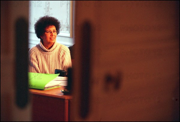 12/21/2001.  Isabelle Coutant-Peyre, defense attorney for Zacarias Moussaoui with Aicha El Wafi, mother of the accused.