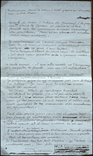 12/21/2001.  Isabelle Coutant-Peyre, defense attorney for Zacarias Moussaoui with Aicha El Wafi, mother of the accused.