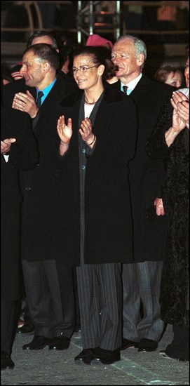 01/26/2002. Princess Stephanie and Prince Albert of Monaco celebrate Sainte Devote.