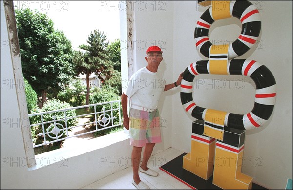 06/00/2000. EXCLUSIVE: Close-up Andre Courreges at home.