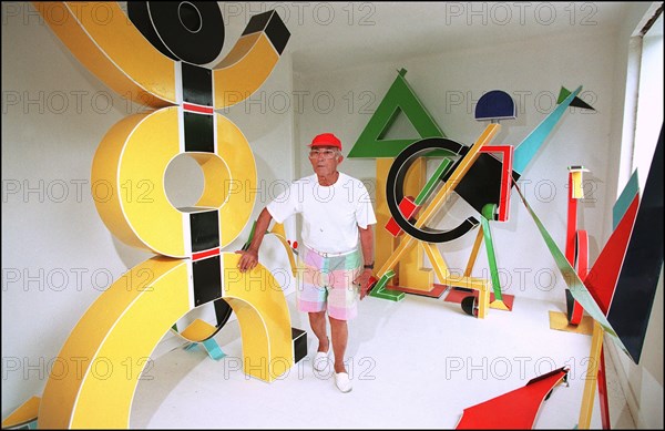 06/00/2000. EXCLUSIVE: Close-up Andre Courreges at home.