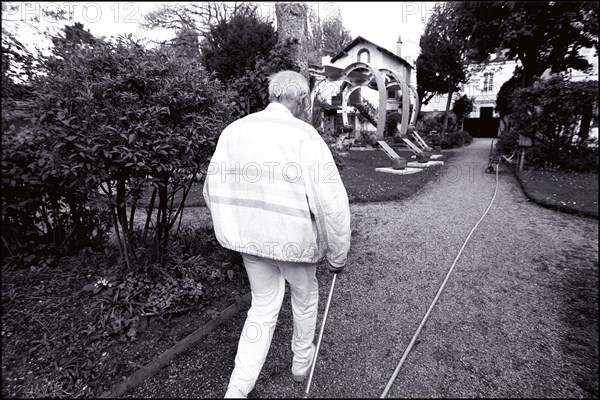 06/00/2000. EXCLUSIVE: Close-up Andre Courreges at home.