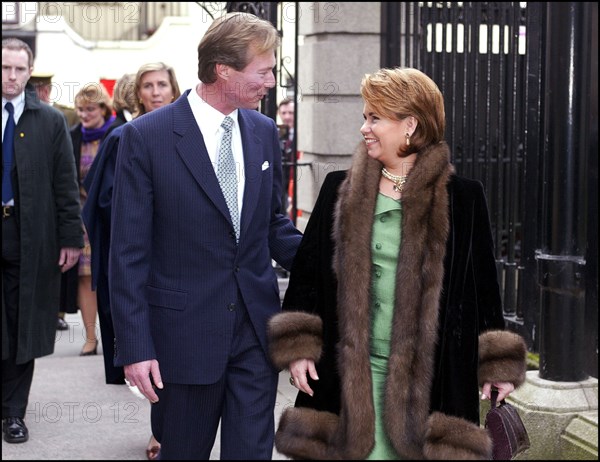 03/04/2002. Grand Duke Henry of Luxembourg and wife Maria-Teresa on visit in Ireland