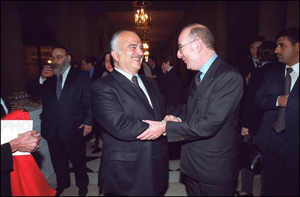 03/00/2002. EXCLUSIVE : Prince Hassan of Jordan visits French senate.