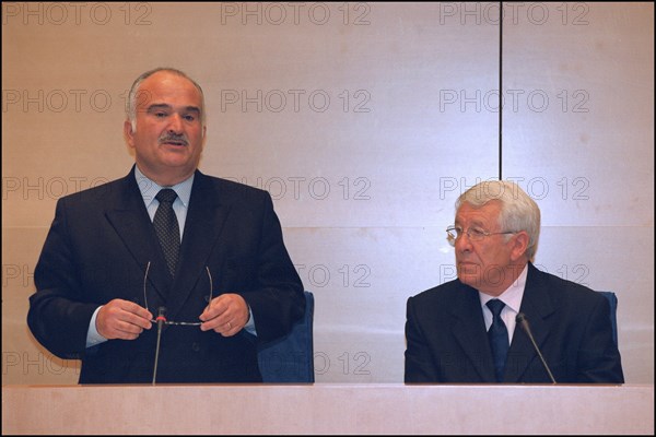 03/00/2002. EXCLUSIVE : Prince Hassan of Jordan visits French senate.