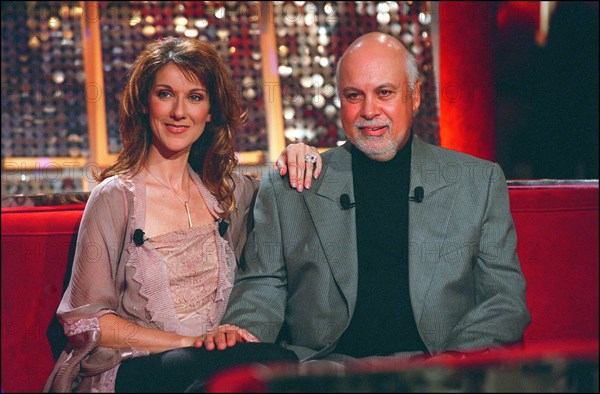 03/00/2002.  Star singer Celine Dion on Michel Drucker TV program "Vivement Dimanche"