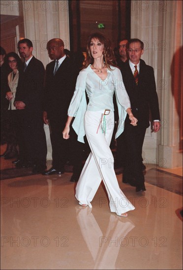 03/20/2002. Celine Dion promotes her new album in Paris