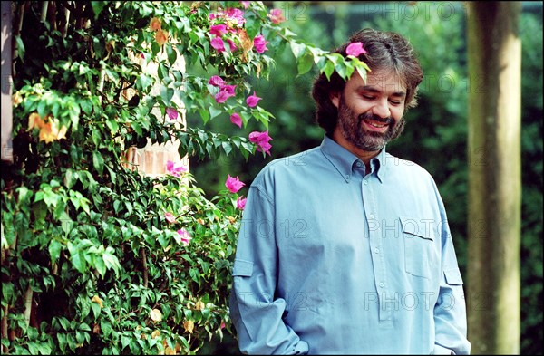 10/08/2001.  Close-up Andrea Bocelli at home.