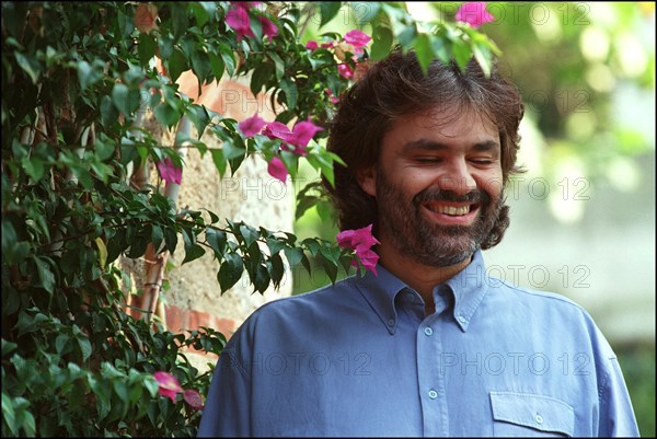 10/08/2001.  Close-up Andrea Bocelli at home.