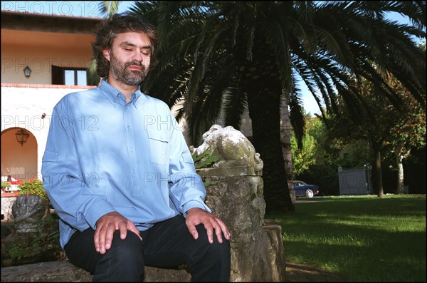 10/08/2001. EXCLUSIVE: Close-up Andrea Bocelli at home.