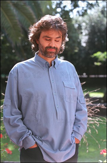 10/08/2001.  Close-up Andrea Bocelli at home.