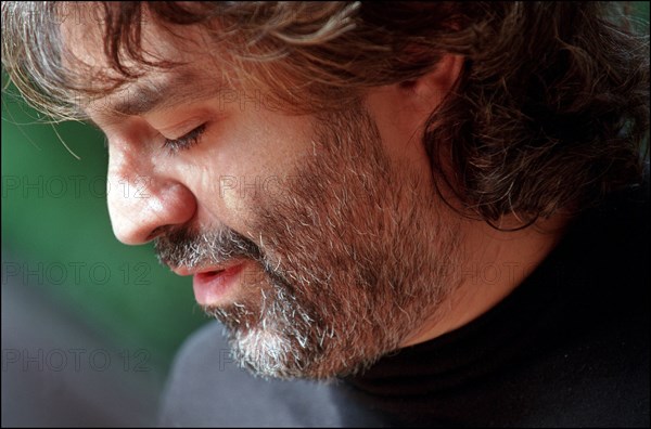 10/08/2001.  Close-up Andrea Bocelli at home.