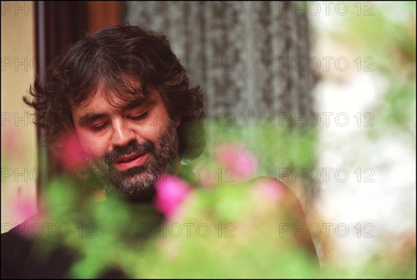 10/08/2001.  Close-up Andrea Bocelli at home.