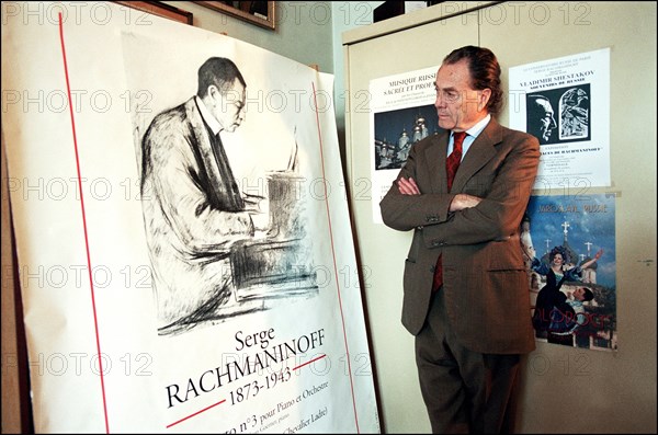 10/00/2001. Count Piotr Cheremetiev, president of the French society of Russian music, at the Sergei Rakhmaninov Russian conservatoire in Paris.