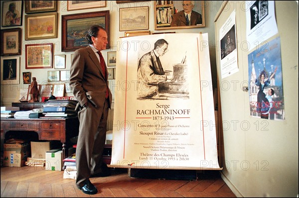 10/00/2001. Count Piotr Cheremetiev, president of the French society of Russian music, at the Sergei Rakhmaninov Russian conservatoire in Paris.