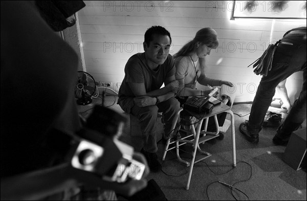 04/24/2002.  On the set of Stephane Ly-Cuong's short-running musical "Paradisco", with a casting made of stars from France's most successful musicals.