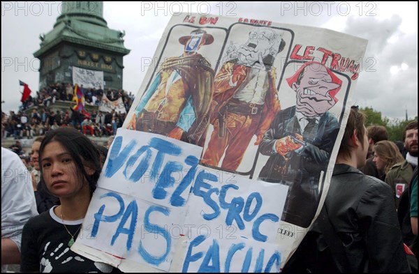 05/01/2002. Anti Le Pen demonstration in Paris