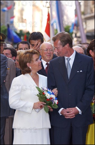 06/23/2002. Royal couple the Grand Duke Henri and the Grand Duchess Marie Teresa celebrate their country's national holiday in Luxembourg.