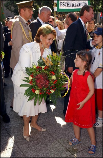 06/23/2002. Royal couple the Grand Duke Henri and the Grand Duchess Marie Teresa celebrate their country's national holiday in Luxembourg.