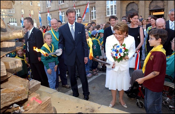 06/23/2002. Royal couple the Grand Duke Henri and the Grand Duchess Marie Teresa celebrate their country's national holiday in Luxembourg.