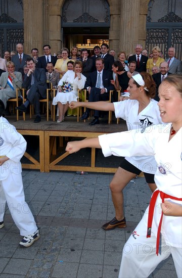 06/23/2002. Royal couple the Grand Duke Henri and the Grand Duchess Marie Teresa celebrate their country's national holiday in Luxembourg.