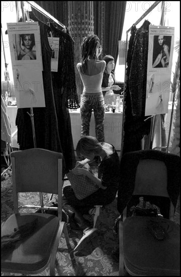 07/08/2002. Fall-winter 2002-03 Haute Couture collections: the backstage of Torrente's fashion show