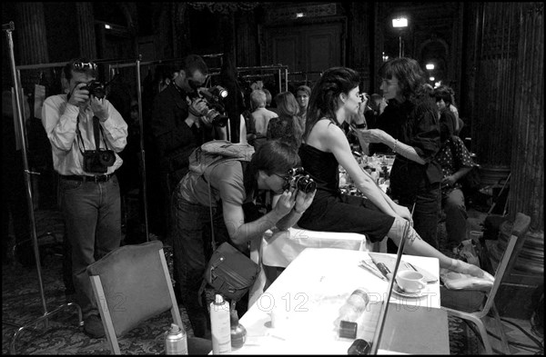 07/08/2002. Fall-winter 2002-03 Haute Couture collections: the backstage of Torrente's fashion show