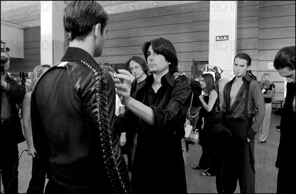 07/11/2002. Fall winter 2002-03 Haute Couture collections. The backstage of Jean-Louis Scherrer's fashion show