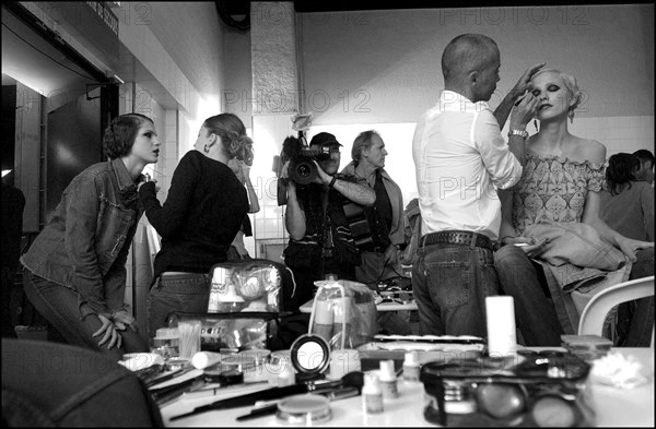 07/11/2002. Fall winter 2002-03 Haute Couture collections. The backstage of Jean-Louis Scherrer's fashion show