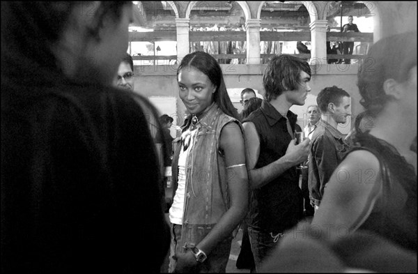 07/11/2002. Fall winter 2002-03 collections. The backstage of Jean-Paul Gaultier's fashion show