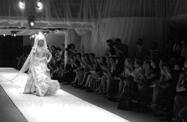 07/11/2002. Fall winter 2002-03 collections. The backstage of Jean-Paul Gaultier's fashion show