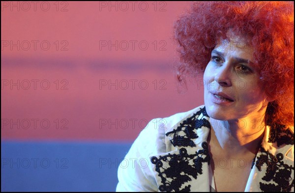 09/02/2002. French actress Fanny Ardant stars in "Sarah" at the Theatre Edouard VII.