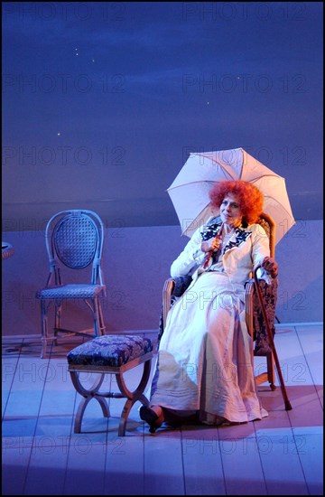 09/02/2002. French actress Fanny Ardant stars in "Sarah" at the Theatre Edouard VII.