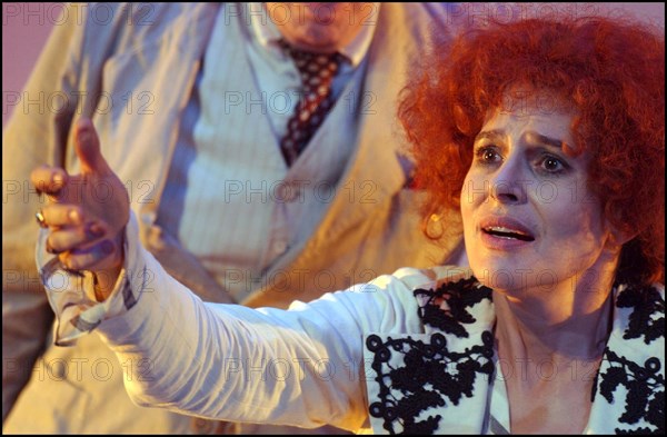 09/02/2002. French actress Fanny Ardant stars in "Sarah" at the Theatre Edouard VII.