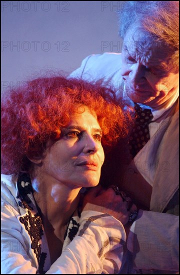 09/02/2002. French actress Fanny Ardant stars in "Sarah" at the Theatre Edouard VII.