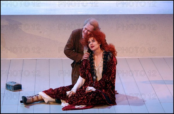 09/02/2002. French actress Fanny Ardant stars in "Sarah" at the Theatre Edouard VII.