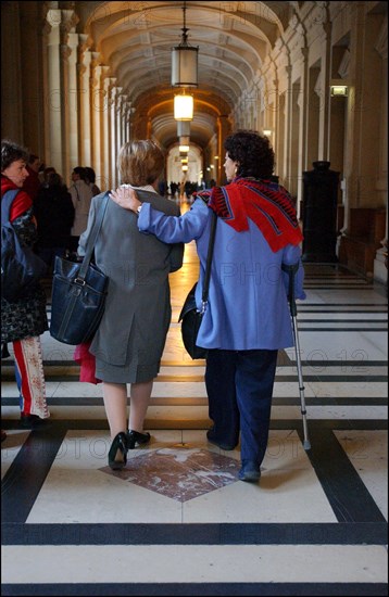 10/15/2002. EXCLUSIVE Francoise Rudetzki, chairman of "SOS attentat" association, in Paris courthouse