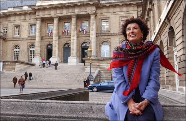 10/15/2002. EXCLUSIVE Francoise Rudetzki, chairman of "SOS attentat" association, in Paris courthouse