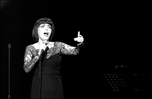 11/20/2002. EXCLUSIVE. Famous French singer Mireille Mathieu on stage and backstage at the Olympia