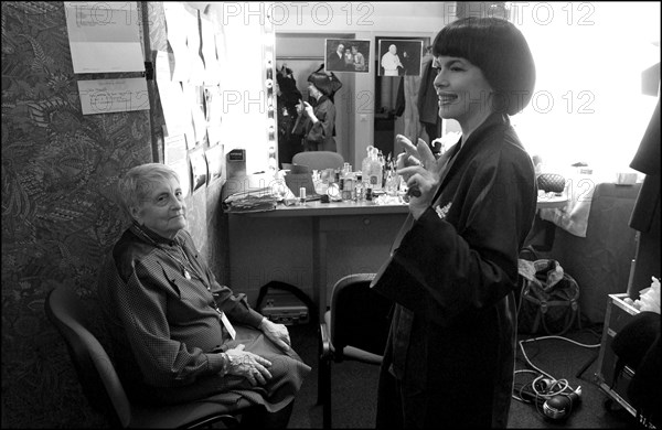 11/20/2002. EXCLUSIVE. Famous French singer Mireille Mathieu on stage and backstage at the Olympia