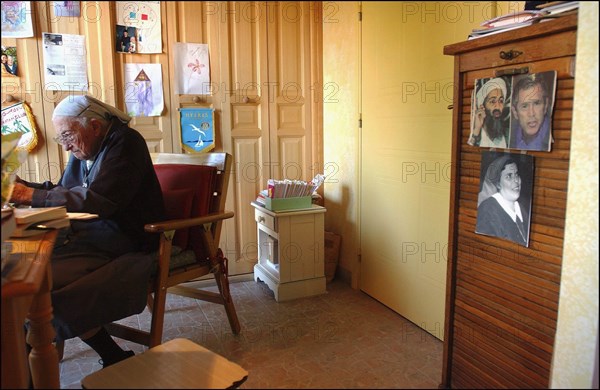 11/00/2002. EXCLUSIVE: Sister Emmanuelle in her retirment home in Var.