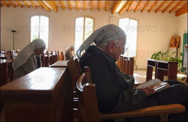 11/00/2002. EXCLUSIVE: Sister Emmanuelle in her retirment home in Var.