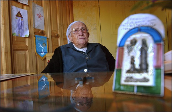 11/00/2002. EXCLUSIVE: Sister Emmanuelle in her retirment home in Var.