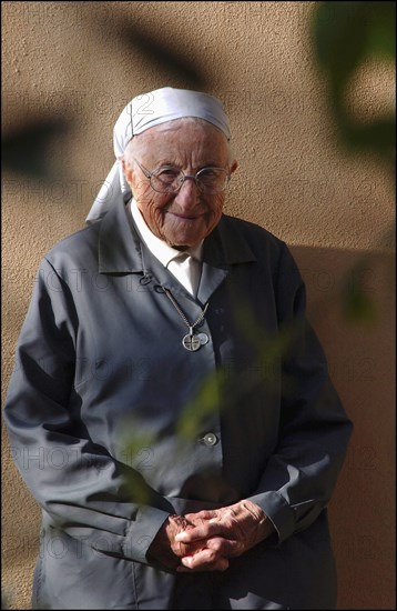 11/00/2002. EXCLUSIVE: Sister Emmanuelle in her retirment home in Var.