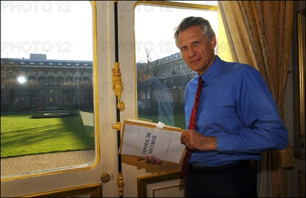 15/02/2003. EXCLUSIF. Dominique de Villepin, French foreign minister